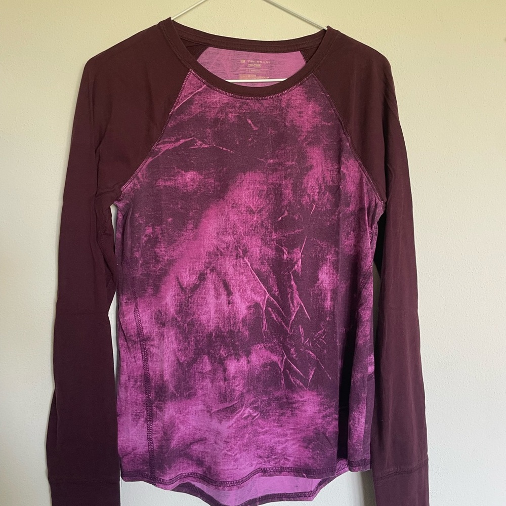 Tek Gear Women's Long Sleeve Top - Purple Tie-Dye